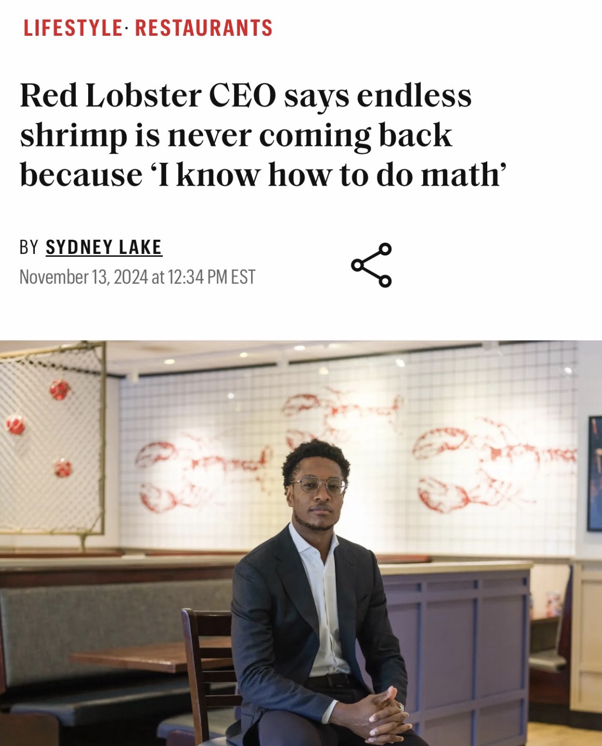 red lobster new owner - Lifestyle. Restaurants Red Lobster Ceo says endless shrimp is never coming back because 'I know how to do math' By Sydney Lake at Est go